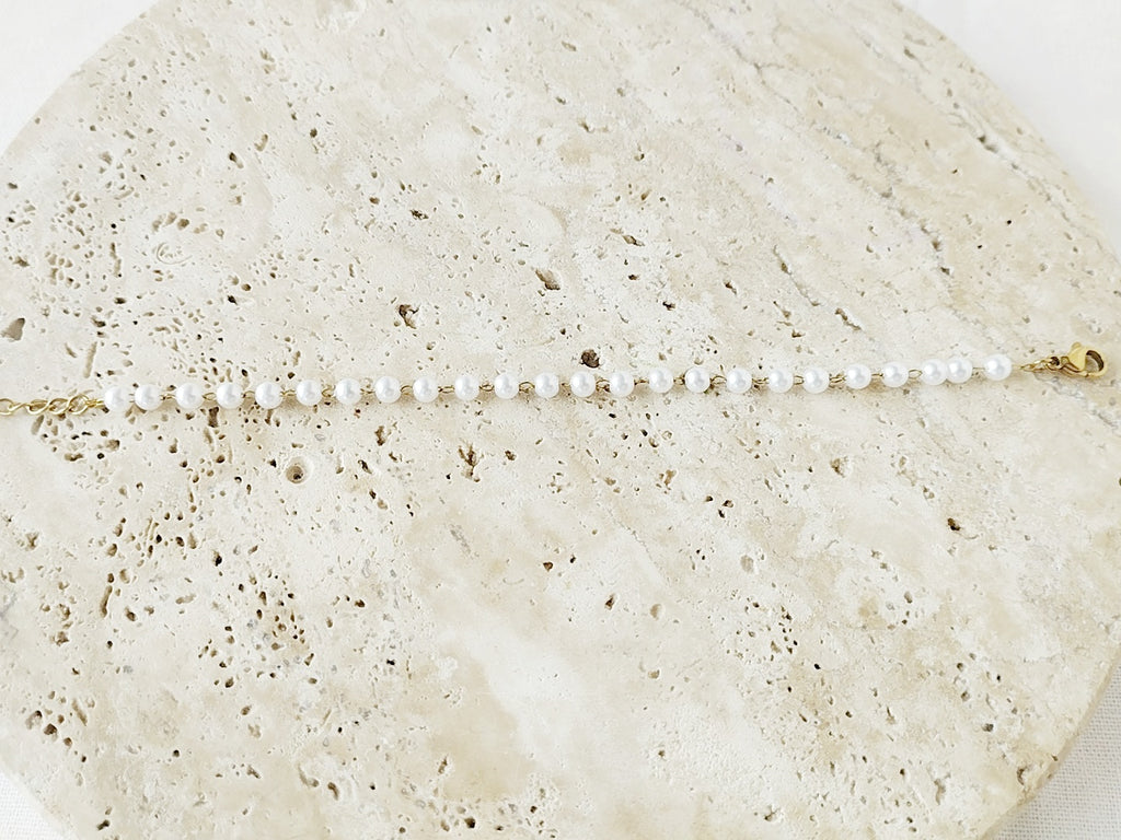 Bracelet chaîne perlée