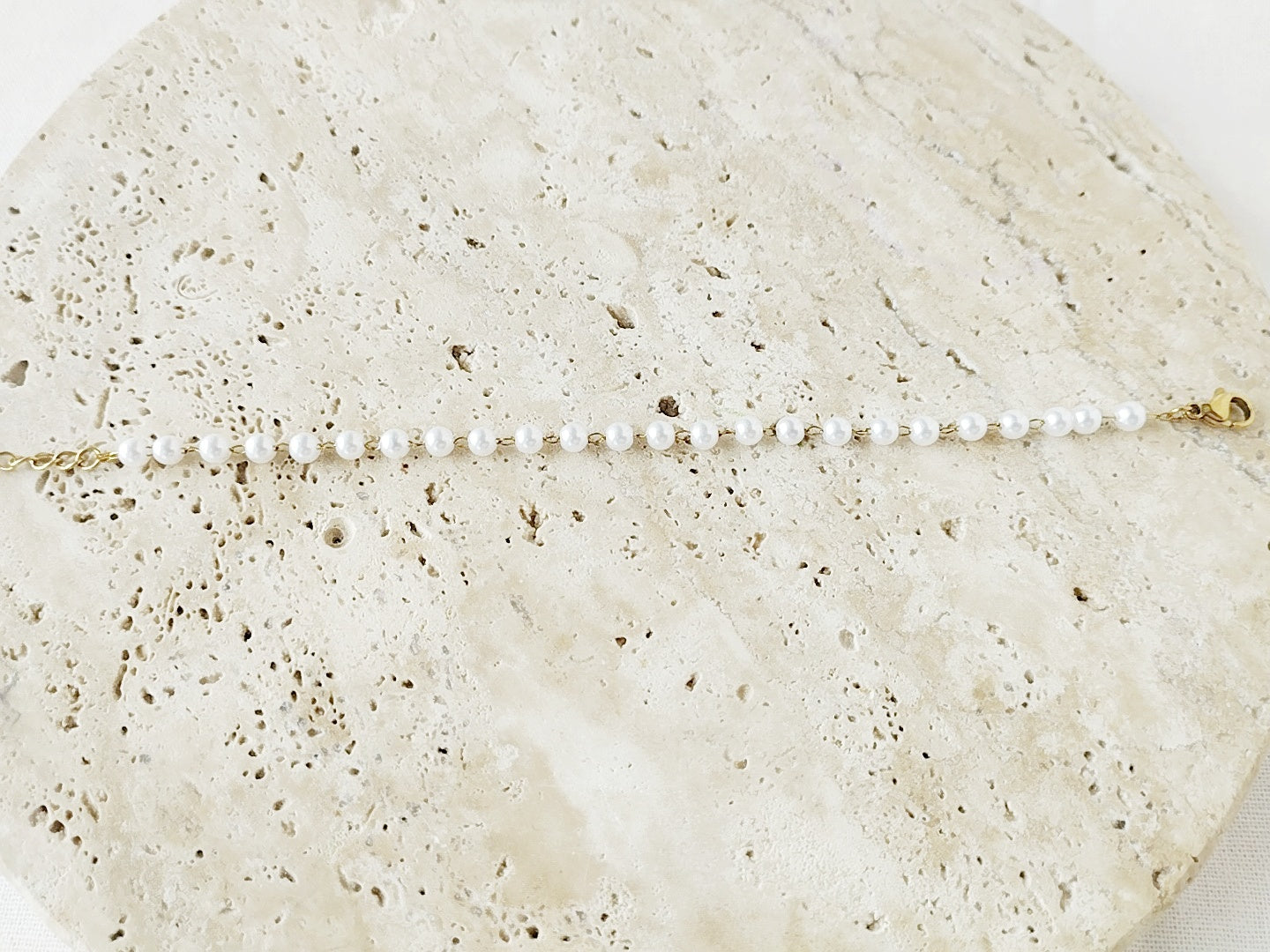 Bracelet chaîne perlée