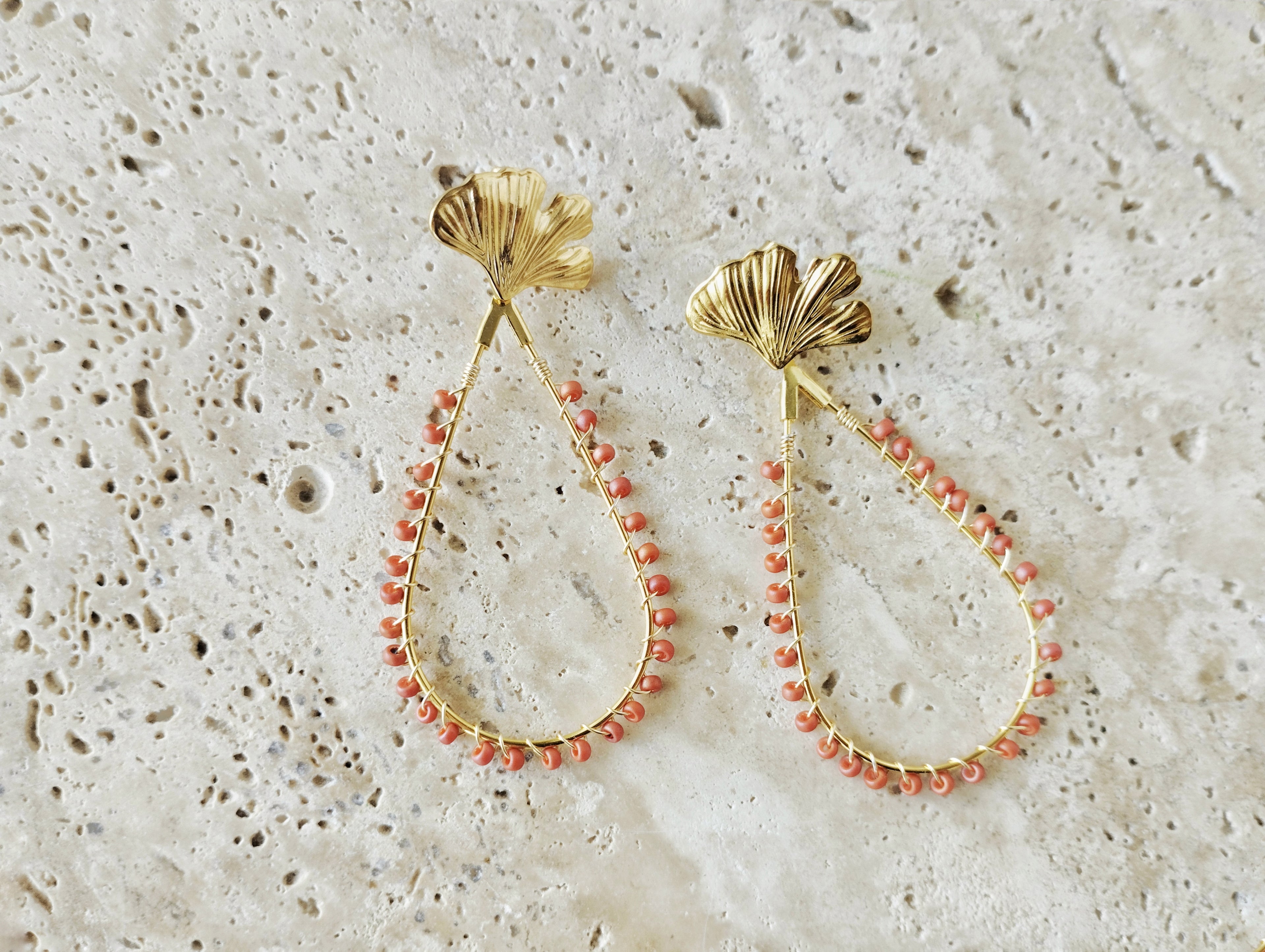 Boucles Ella corail