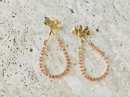 Boucles Ella corail