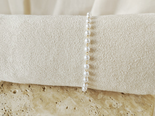 Bracelet chaîne perlée