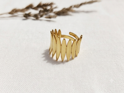 Bague ajustable feuille