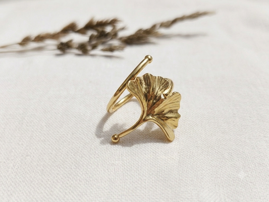 Bague feuille de ginkgo