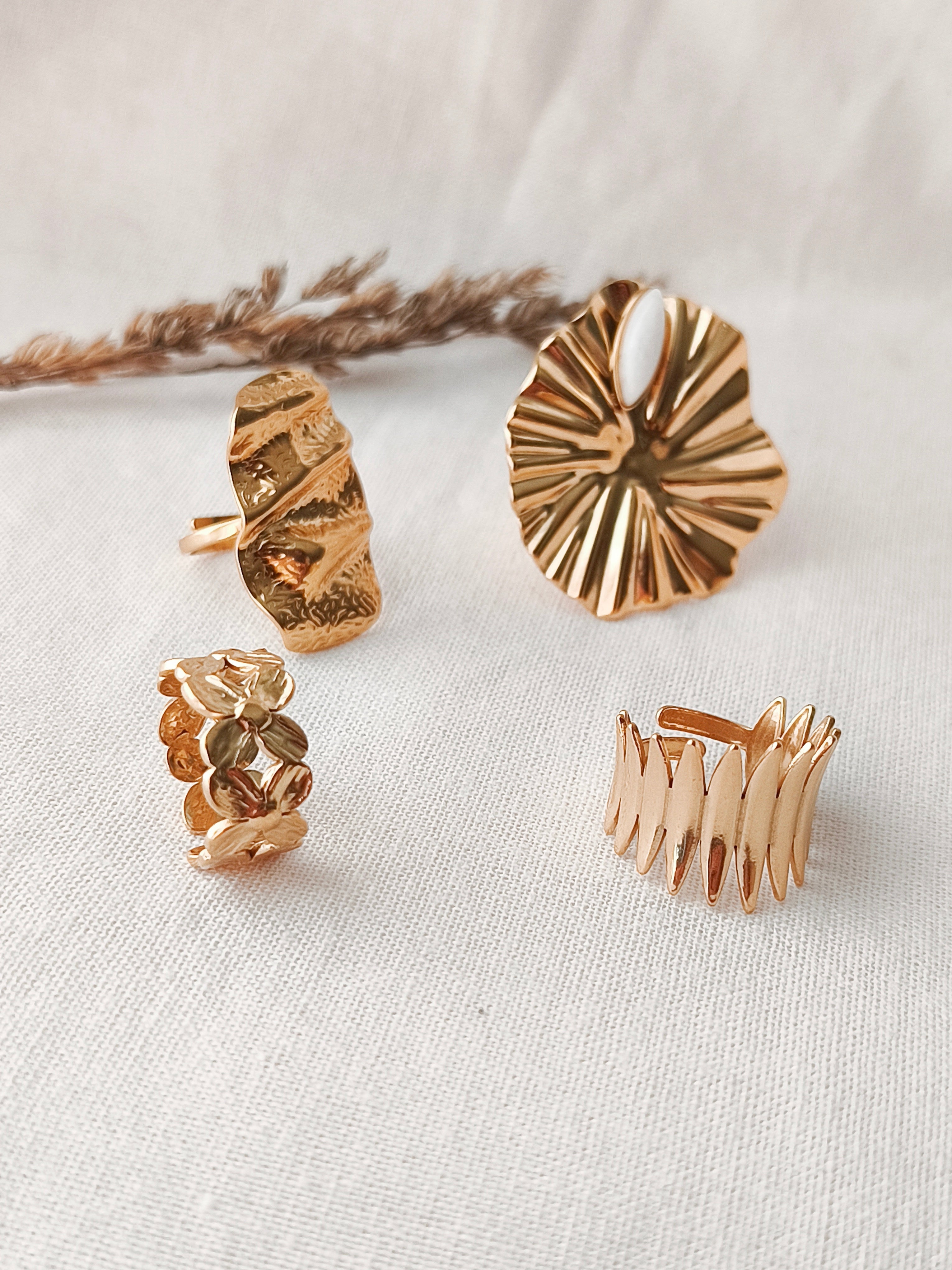 Bague ajustable feuille