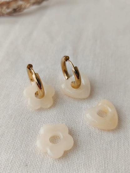 Créoles Flower beige