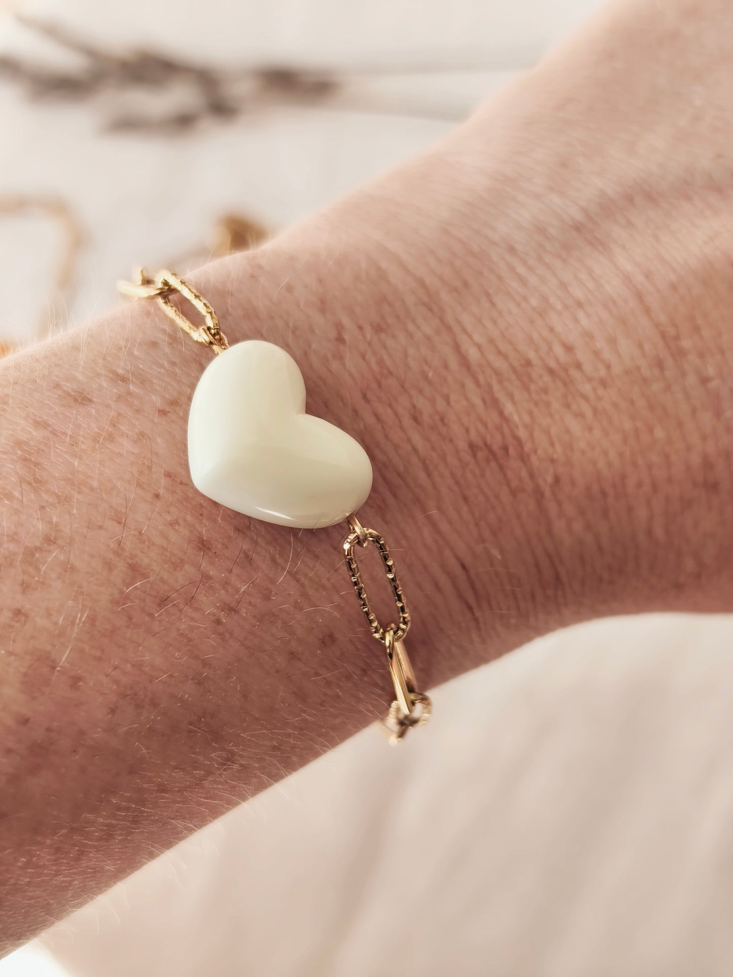 Bracelet coeur doré