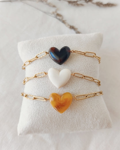 Bracelet coeur doré