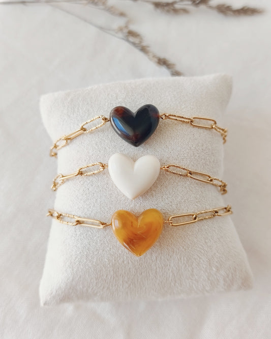Bracelet coeur doré